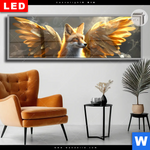 Leuchtbild Dia Fuchs Mit Goldenen Fluegeln Panorama Produktvorschau mit dem Bild Fuchs mit goldenen Flügeln im Format Panorama.