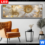 Leuchtbild Dia Funkelnde Blumen In Gold Panorama Produktvorschau mit dem Bild Funkelnde Blumen in Gold im Format Panorama.
