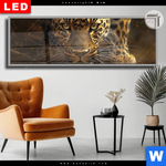 Leuchtbild Dia Geheimnisvoller Leopard Panorama Produktvorschau mit dem Bild Geheimnisvoller Leopard im Format Panorama.