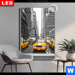 Leuchtbild Dia Gelbe Taxis New York Hochformat Produktvorschau mit dem Bild Gelbe Taxis New York im Format Hochformat.