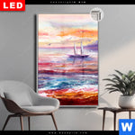 Leuchtbild Dia Gemaelde Mit Boot Im Sonnenuntergang Hochformat Produktvorschau mit dem Bild Gemälde mit Boot im Sonnenuntergang im Format Hochformat.