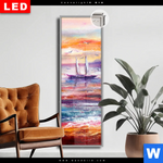 Leuchtbild Dia Gemaelde Mit Boot Im Sonnenuntergang Schmal Produktvorschau mit dem Bild Gemälde mit Boot im Sonnenuntergang im Format Schmal.