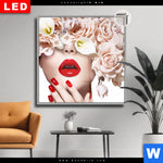 Leuchtbild Dia Gesicht Rosen Quadrat Produktvorschau mit dem Bild Gesicht & Rosen im Format Quadrat.