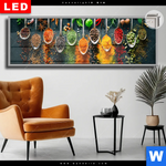 Leuchtbild Dia Gewuerze Auf Loeffeln Panorama Produktvorschau mit dem Bild Gewürze auf Löffeln im Format Panorama.