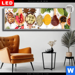 Leuchtbild Dia Gewuerze Auf Loeffeln Weiss Panorama Produktvorschau mit dem Bild Gewürze auf Löffeln - weiß im Format Panorama.