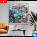 Leuchtbild Dia Glaenzende Sukkulenten Quadrat Produktvorschau mit dem Bild Glänzende Sukkulenten im Format Quadrat.