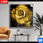 Leuchtbild Dia Goldene Rose Quadrat Produktvorschau mit dem Bild Goldene Rose im Format Quadrat.