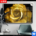 Leuchtbild Dia Goldene Rose Querformat Produktvorschau mit dem Bild Goldene Rose im Format Querformat.