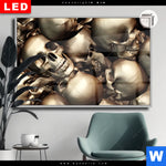 Leuchtbild Dia Goldene Schaedel Querformat Produktvorschau mit dem Bild Goldene Schädel im Format Querformat.