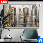 Leuchtbild Dia Goldene Skyline Vision Querformat Produktvorschau mit dem Bild Goldene Skyline Vision im Format Querformat.