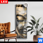 Leuchtbild Dia Goldener Buddha Fluid Art Schmal Produktvorschau mit dem Bild Goldener Buddha Fluid Art im Format Schmal.