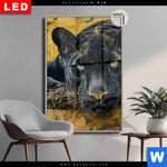 Leuchtbild Dia Goldener Panther Hochformat Produktvorschau mit dem Bild Goldener Panther im Format Hochformat.
