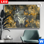 Leuchtbild Dia Goldener Wolfblick Querformat Produktvorschau mit dem Bild Goldener Wolfblick im Format Querformat.