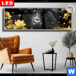 Leuchtbild Dia Goldenes Hochlandrind Panorama Produktvorschau mit dem Bild Goldenes Hochlandrind im Format Panorama.