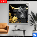 Leuchtbild Dia Goldenes Hochlandrind Quadrat Produktvorschau mit dem Bild Goldenes Hochlandrind im Format Quadrat.