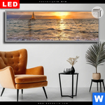 Leuchtbild Dia Goldenes Licht Am Meer Panorama Produktvorschau mit dem Bild Goldenes Licht am Meer im Format Panorama.