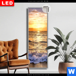 Leuchtbild Dia Goldenes Licht Am Meer Schmal Produktvorschau mit dem Bild Goldenes Licht am Meer im Format Schmal.