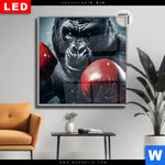 Leuchtbild Dia Gorilla Mit Roten Boxhandschuhen Quadrat Produktvorschau mit dem Bild Gorilla mit roten Boxhandschuhen im Format Quadrat.