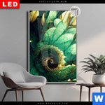 Leuchtbild Dia Gruene Spiralblaetter Hochformat Produktvorschau mit dem Bild Grüne Spiralblätter im Format Hochformat.