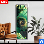 Leuchtbild Dia Gruene Spiralblaetter Schmal Produktvorschau mit dem Bild Grüne Spiralblätter im Format Schmal.