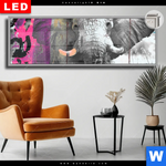 Leuchtbild Dia Grunge Elefant Panorama Produktvorschau mit dem Bild Grunge Elefant im Format Panorama.