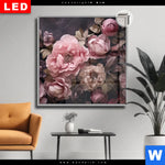 Leuchtbild Dia Hellrosa Blumen Quadrat Produktvorschau mit dem Bild Hellrosa Blumen im Format Quadrat.