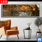 Leuchtbild Dia Herbstlandschaft Am Fluss Panorama Produktvorschau mit dem Bild Herbstlandschaft am Fluss im Format Panorama.