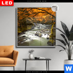 Leuchtbild Dia Herbstlandschaft Am Fluss Quadrat Produktvorschau mit dem Bild Herbstlandschaft am Fluss im Format Quadrat.