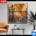 Leuchtbild Dia Herbstzeit Mit Rotfuchs Quadrat Produktvorschau mit dem Bild Herbstzeit mit Rotfuchs im Format Quadrat.