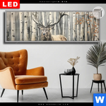 Leuchtbild Dia Hirsch Im Birkenwald Panorama Produktvorschau mit dem Bild Hirsch im Birkenwald im Format Panorama.