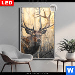 Leuchtbild Dia Hirsch Im Morgenlicht Hochformat Produktvorschau mit dem Bild Hirsch im Morgenlicht im Format Hochformat.