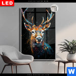 Leuchtbild Dia Hirsch Kopf Hochformat Produktvorschau mit dem Bild Hirsch-Kopf im Format Hochformat.