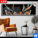 Leuchtbild Dia Hirsch Kopf Panorama Produktvorschau mit dem Bild Hirsch-Kopf im Format Panorama.