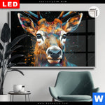 Leuchtbild Dia Hirsch Kopf Querformat Produktvorschau mit dem Bild Hirsch-Kopf im Format Querformat.