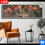 Leuchtbild Dia Hirsch Mit Floralem Geweih Panorama Produktvorschau mit dem Bild Hirsch mit floralem Geweih im Format Panorama.