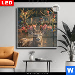 Leuchtbild Dia Hirsch Mit Floralem Geweih Quadrat Produktvorschau mit dem Bild Hirsch mit floralem Geweih im Format Quadrat.