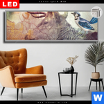 Leuchtbild Dia Hirsch Voegel Panorama Produktvorschau mit dem Bild Hirsch & Vögel im Format Panorama.