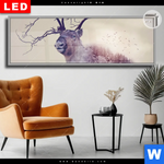 Leuchtbild Dia Hirsch Wald No 1 Panorama Produktvorschau mit dem Bild Hirsch & Wald No.1 im Format Panorama.