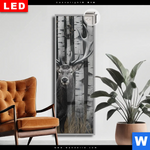 Leuchtbild Dia Hirschportraet Vor Birken Schmal Produktvorschau mit dem Bild Hirschporträt vor Birken im Format Schmal.