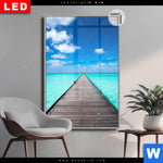 Leuchtbild Dia Hoelzernes Pier Hochformat Produktvorschau mit dem Bild Hölzernes Pier im Format Hochformat.