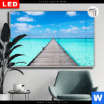 Leuchtbild Dia Hoelzernes Pier Querformat Produktvorschau mit dem Bild Hölzernes Pier im Format Querformat.