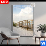 Leuchtbild Dia Holzsteg Duenen Hochformat Produktvorschau mit dem Bild Holzsteg & Dünen im Format Hochformat.