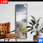 Leuchtbild Dia Holztreppe Auf Berg Mit Wolken Schmal Produktvorschau mit dem Bild Holztreppe auf Berg mit Wolken im Format Schmal.