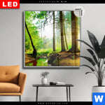 Leuchtbild Dia Idyllischer Wald Bei Sonnenaufgang Quadrat Produktvorschau mit dem Bild Idyllischer Wald bei Sonnenaufgang im Format Quadrat.