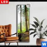 Leuchtbild Dia Idyllischer Wald Bei Sonnenaufgang Schmal Produktvorschau mit dem Bild Idyllischer Wald bei Sonnenaufgang im Format Schmal.