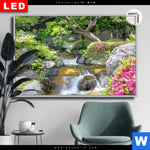 Leuchtbild Dia Japanischer Garten Mit Wasserlauf Querformat Produktvorschau mit dem Bild Japanischer Garten mit Wasserlauf im Format Querformat.