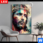 Leuchtbild Dia Jesus Christus Mit Dornenkrone Hochformat Produktvorschau mit dem Bild Jesus Christus mit Dornenkrone im Format Hochformat.