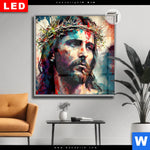 Leuchtbild Dia Jesus Christus Mit Dornenkrone Quadrat Produktvorschau mit dem Bild Jesus Christus mit Dornenkrone im Format Quadrat.