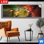 Leuchtbild Dia Kampf Der Papageien Panorama Produktvorschau mit dem Bild Kampf der Papageien im Format Panorama.