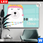 Leuchtbild Dia Kein Drama Lama Querformat Produktvorschau mit dem Bild Kein Drama Lama im Format Querformat.